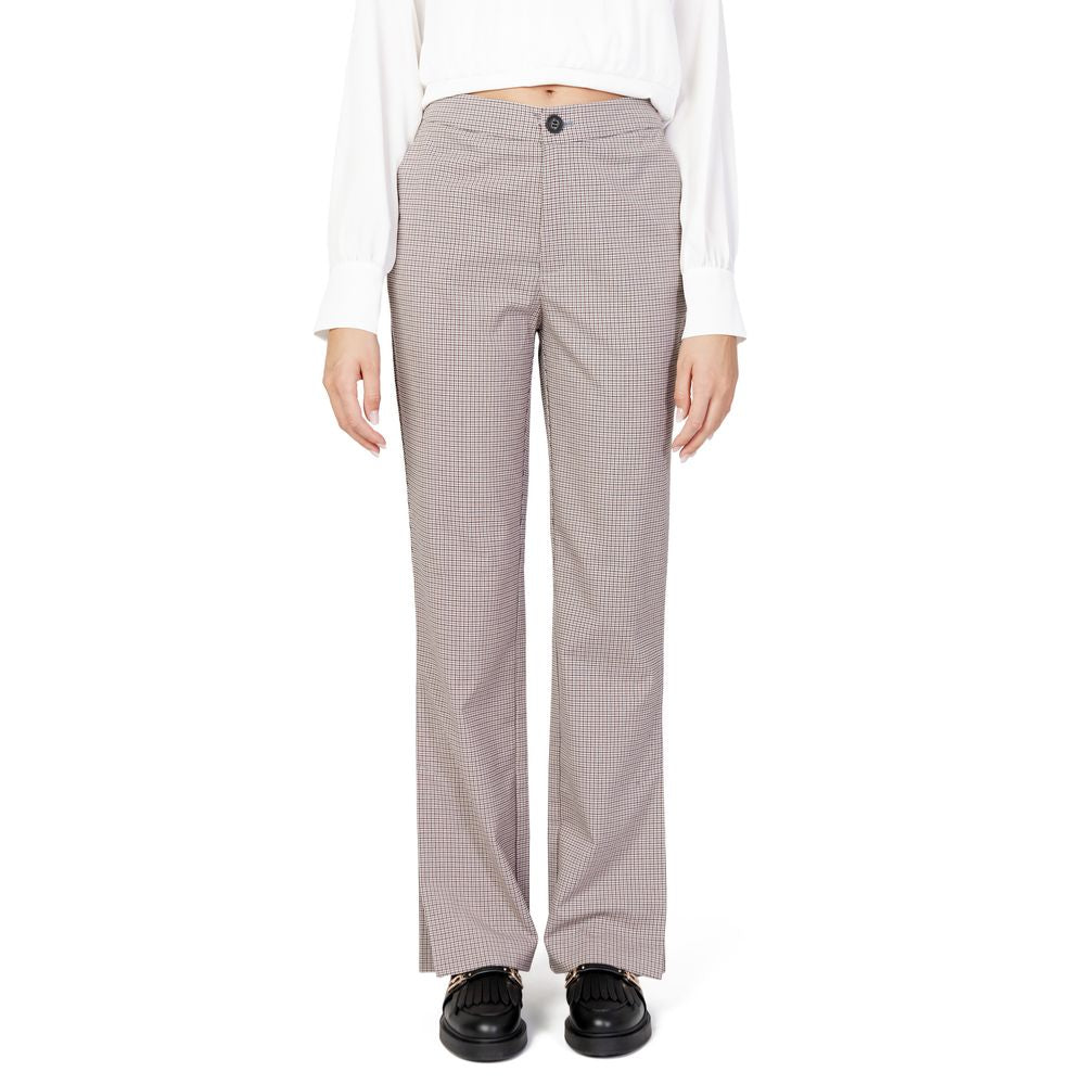 Only Beige Polyester Flared Pants | Regal Royce