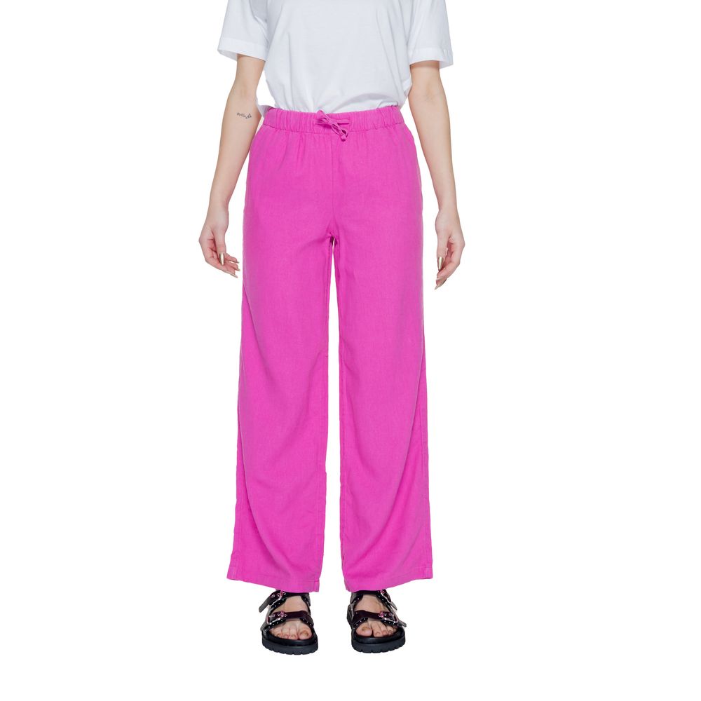 Only Pink Linen Casual Pants | Regal Royce