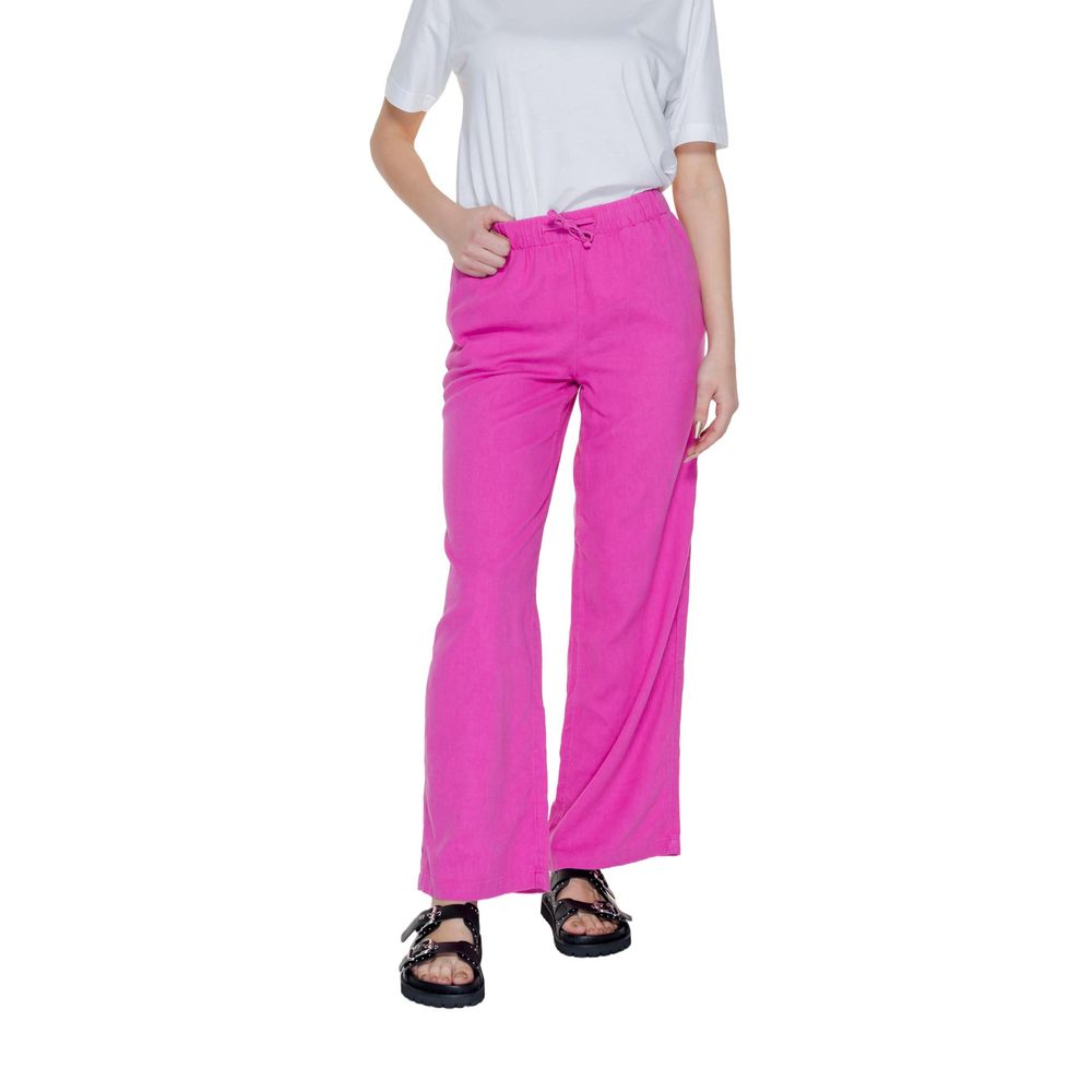 Only Pink Linen Casual Pants | Regal Royce
