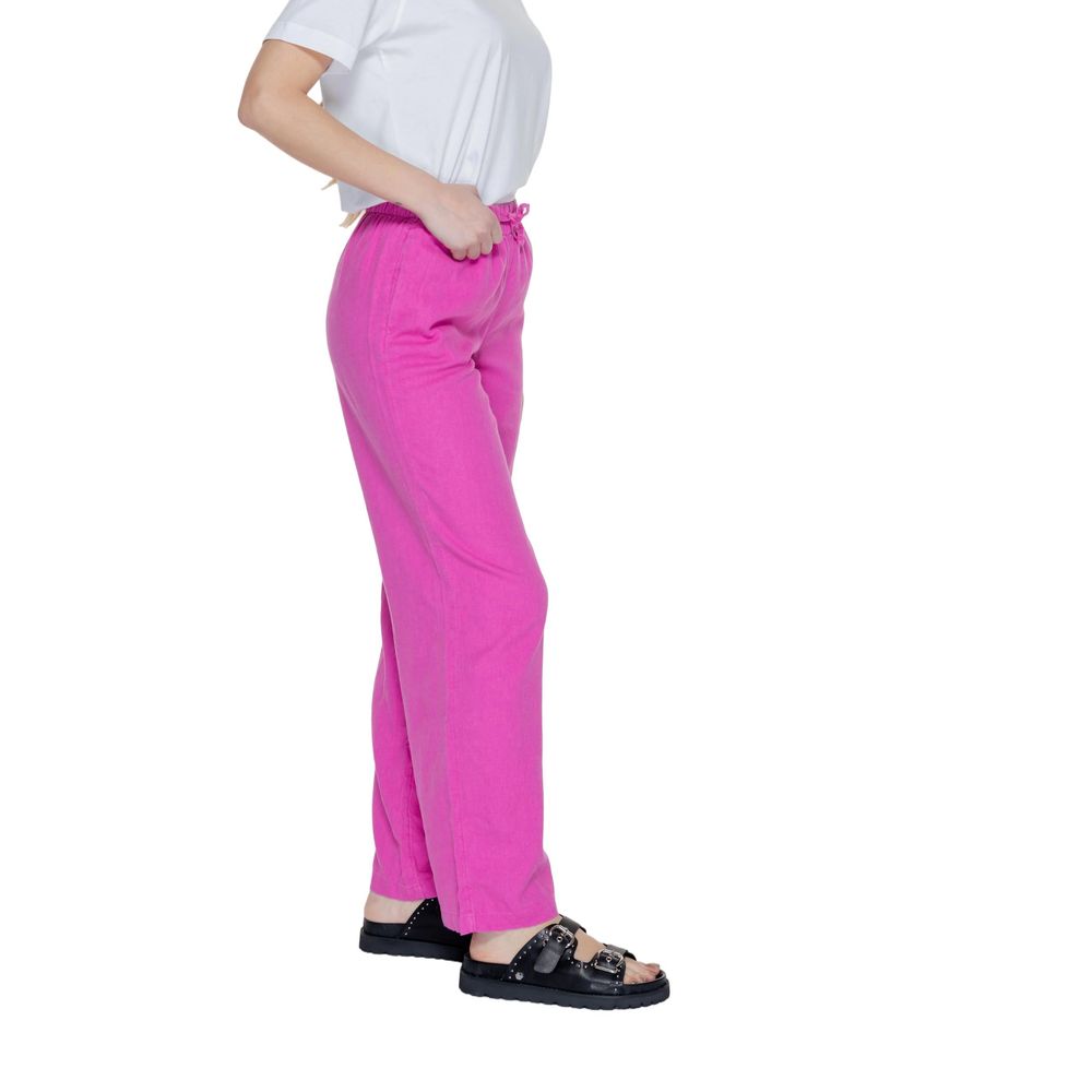 Only Pink Linen Casual Pants | Regal Royce