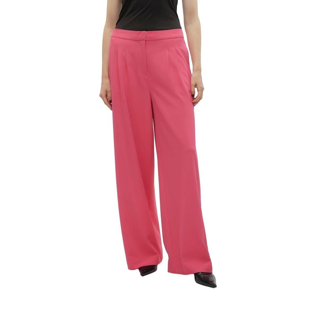 Vero Moda Pink Polyester Casual Pants | Regal Royce