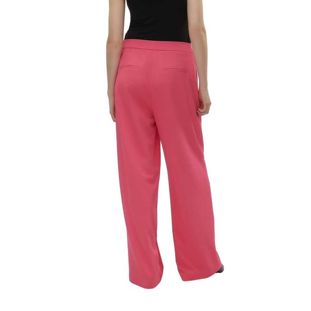 Vero Moda Pink Polyester Casual Pants | Regal Royce