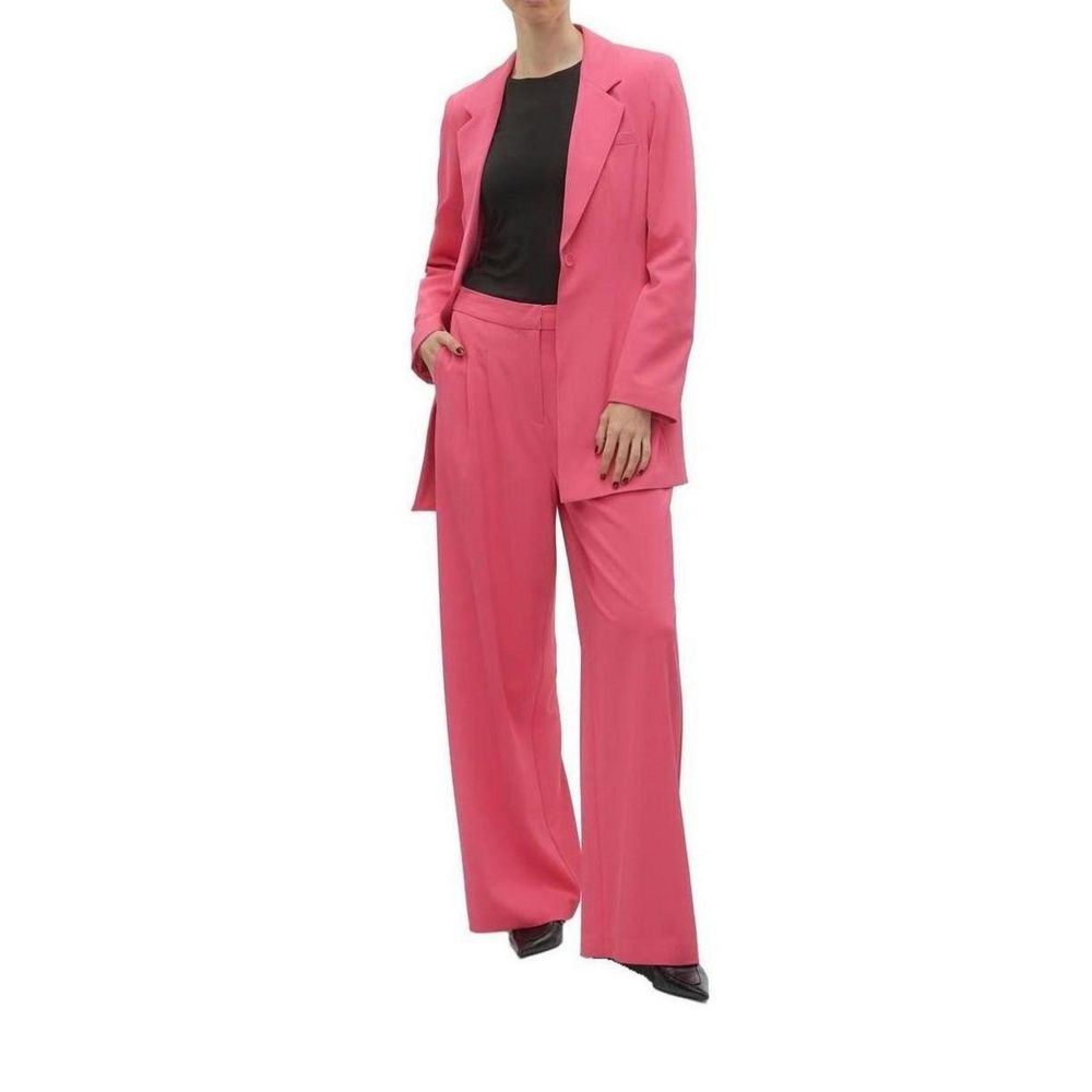 Vero Moda Pink Polyester Casual Pants | Regal Royce