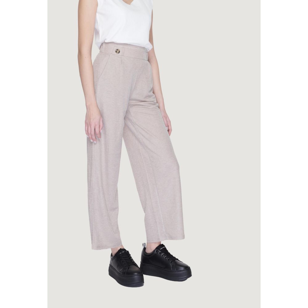 Jacqueline De Yong Gray Viscose Casual Pants | Regal Royce