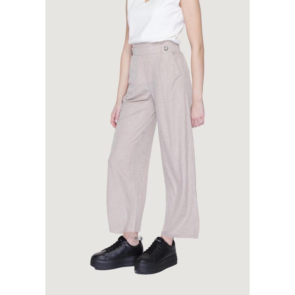 Jacqueline De Yong Gray Viscose Casual Pants | Regal Royce