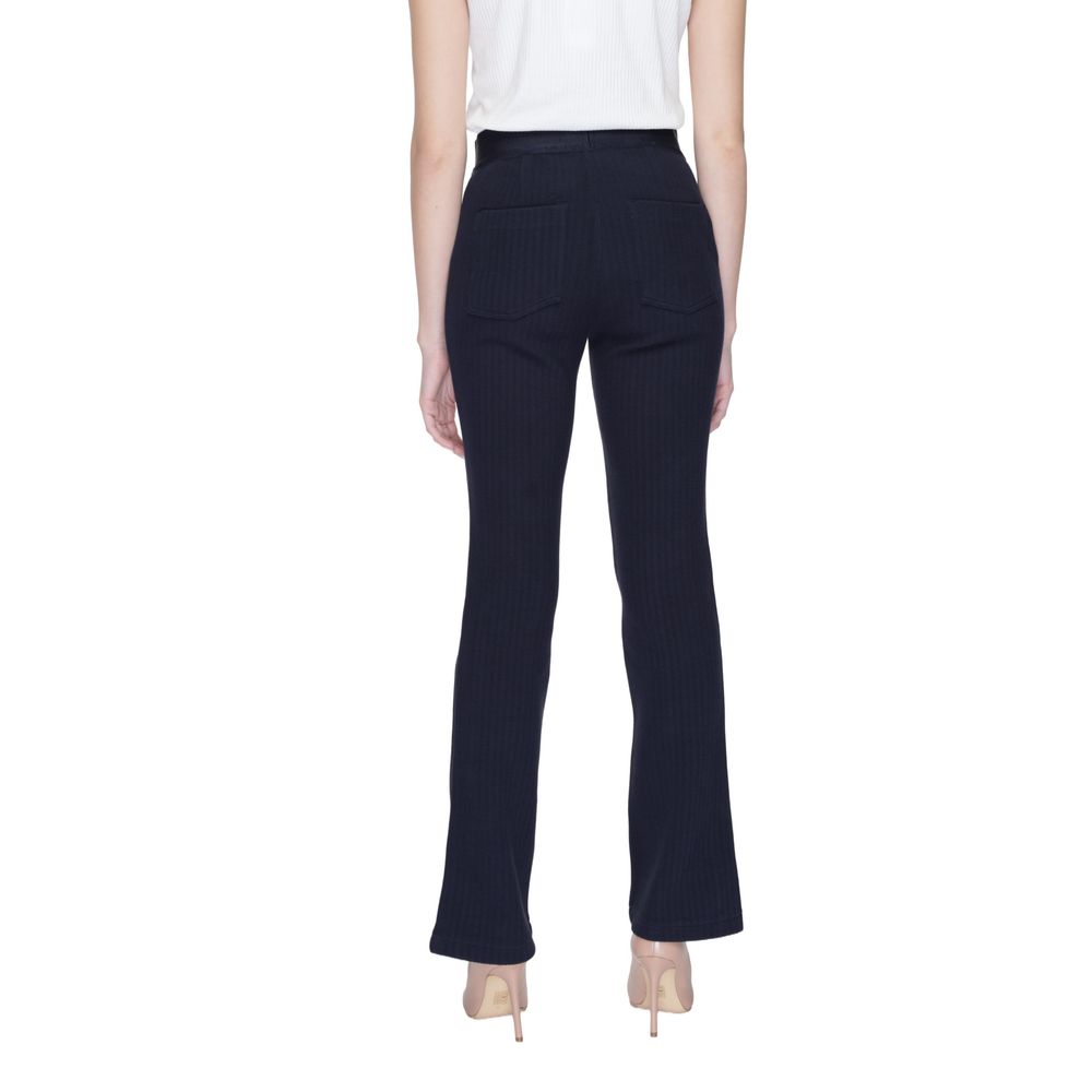 Street One Blue Cotton Flared Pants | Regal Royce