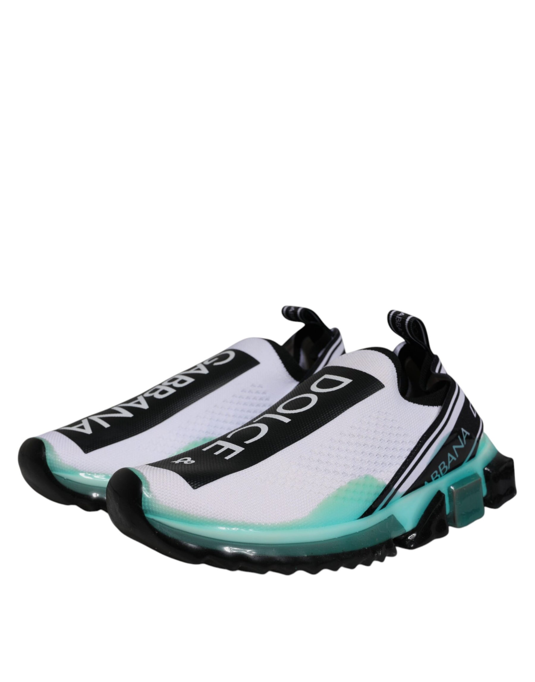 Dolce & Gabbana White Blue Sorrento Slip On Sneakers Shoes | Regal Royce