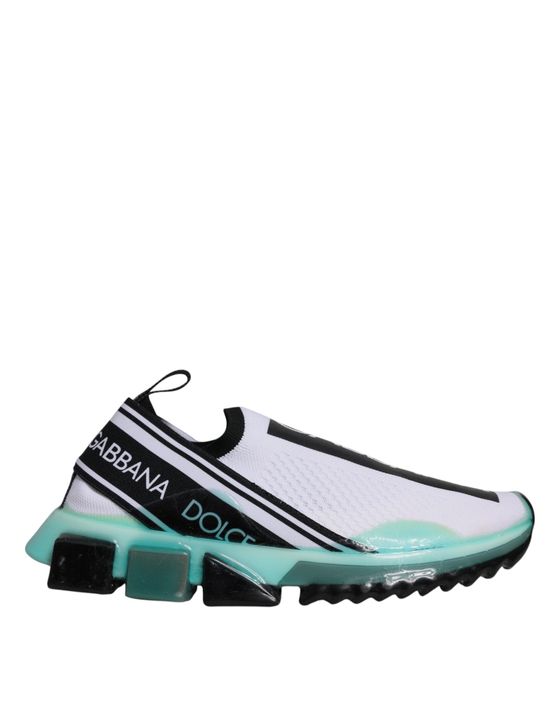 Dolce & Gabbana White Blue Sorrento Slip On Sneakers Shoes | Regal Royce