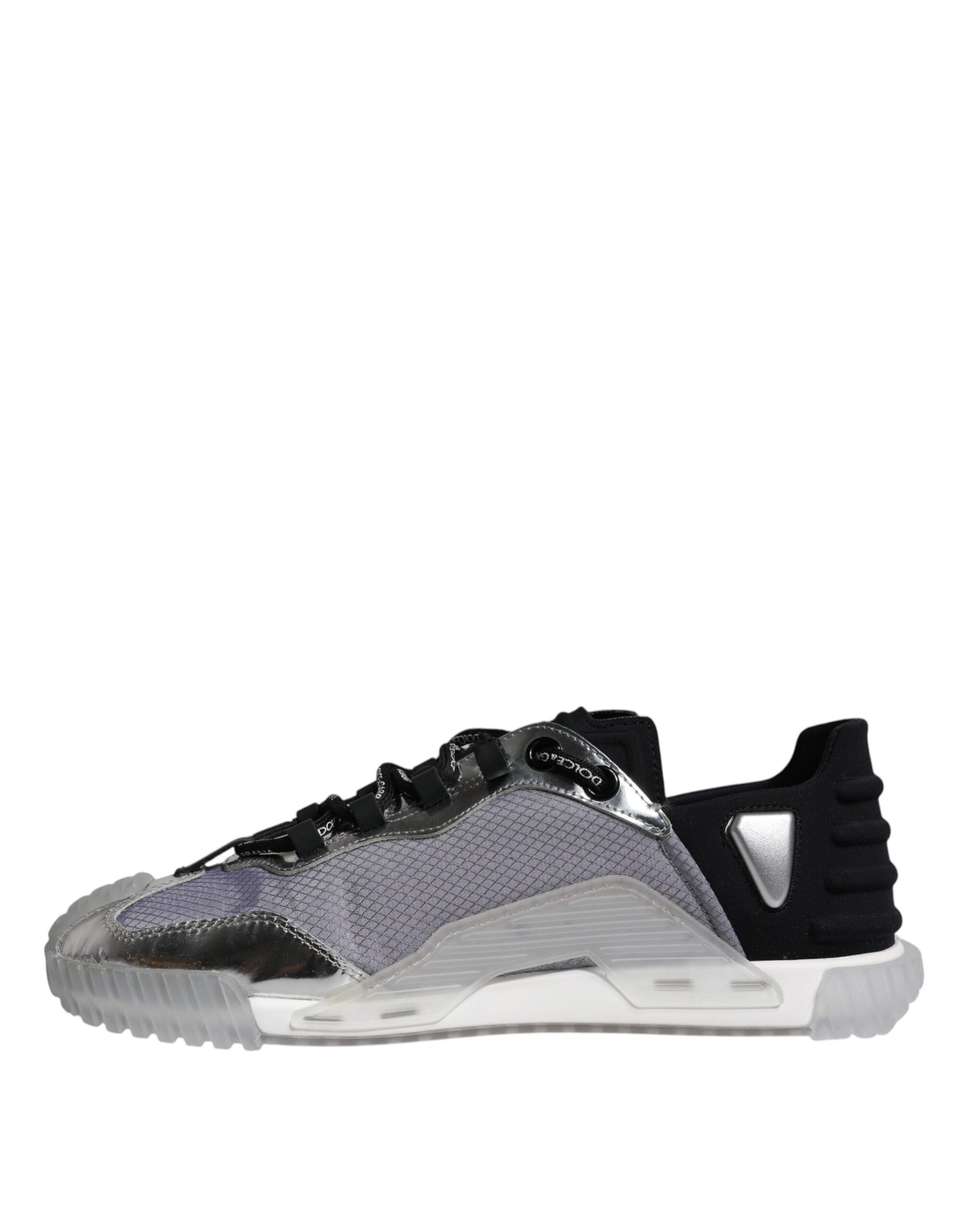 Dolce & Gabbana Silver Black Nylon NS1 Low Top Sneakers Shoes | Regal Royce