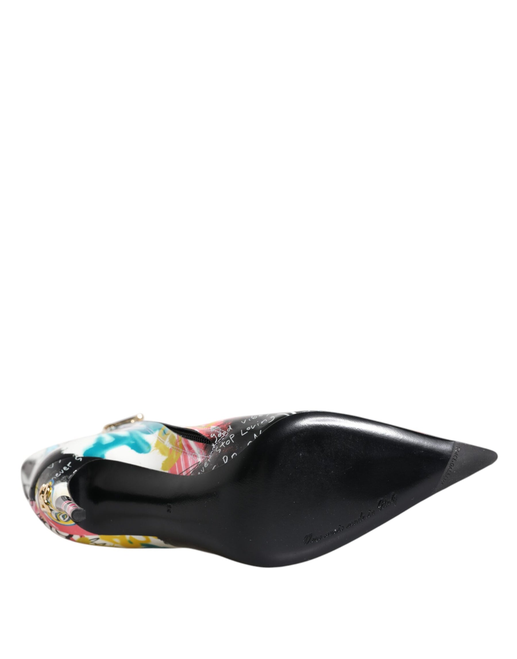 Dolce & Gabbana Multicolor Graffiti Keira Mid Calf Boots Shoes | Regal Royce