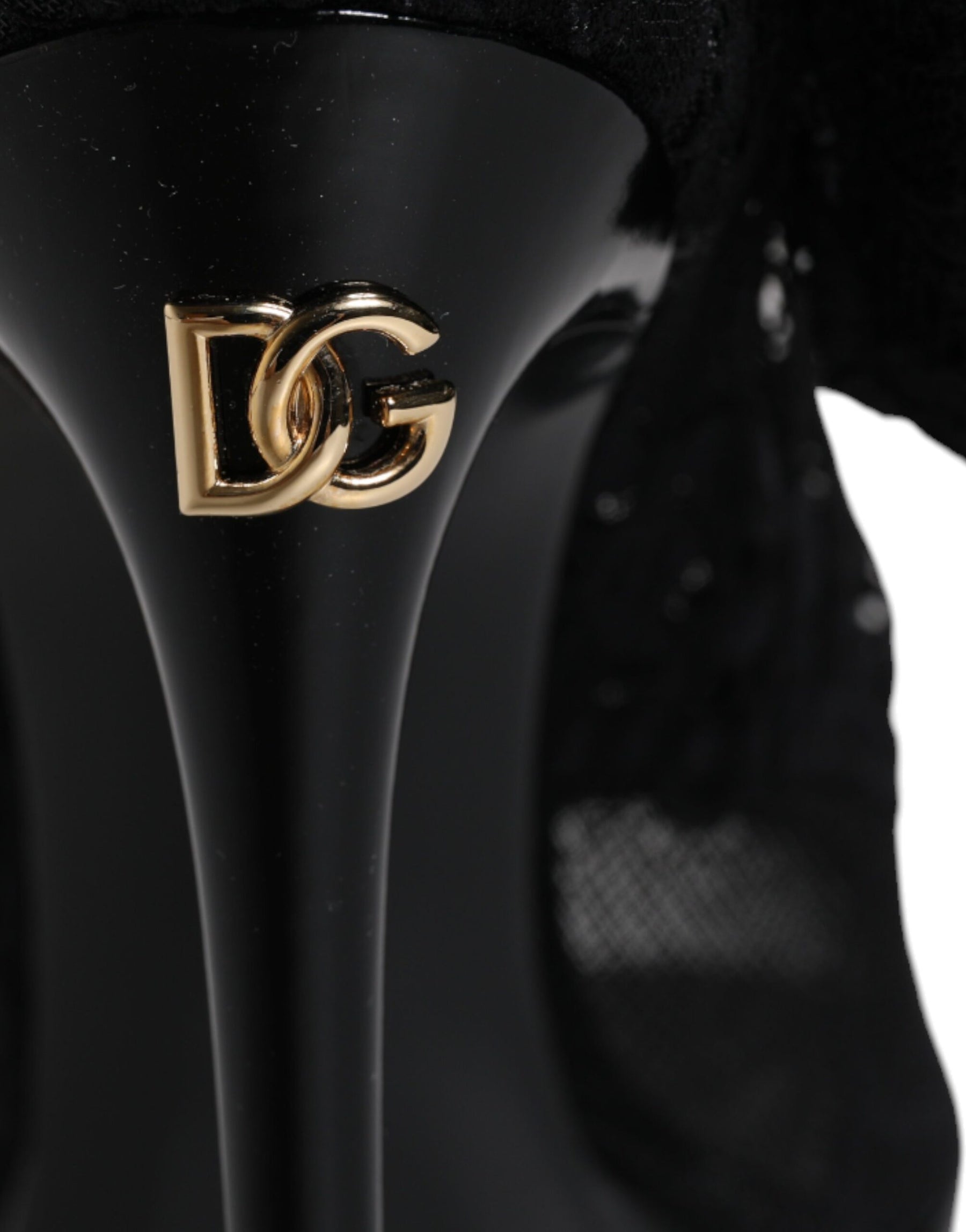 Dolce & Gabbana Black Stretch Taormina Lace Boots Shoes | Regal Royce