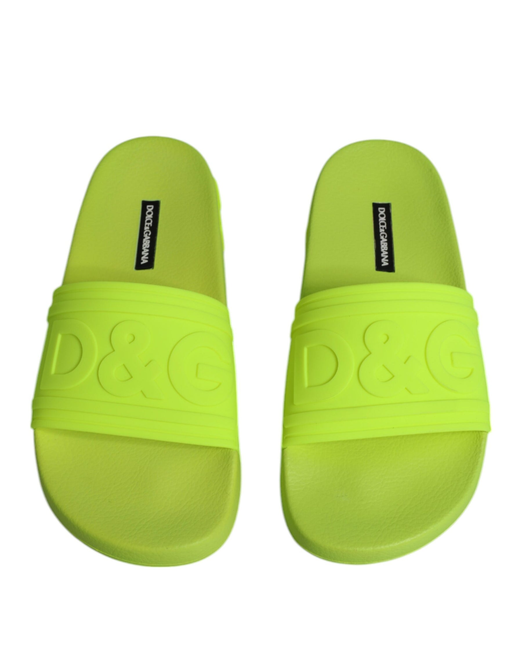 Dolce & Gabbana Green Rubber Slides Sandals Beachwear Shoes | Regal Royce