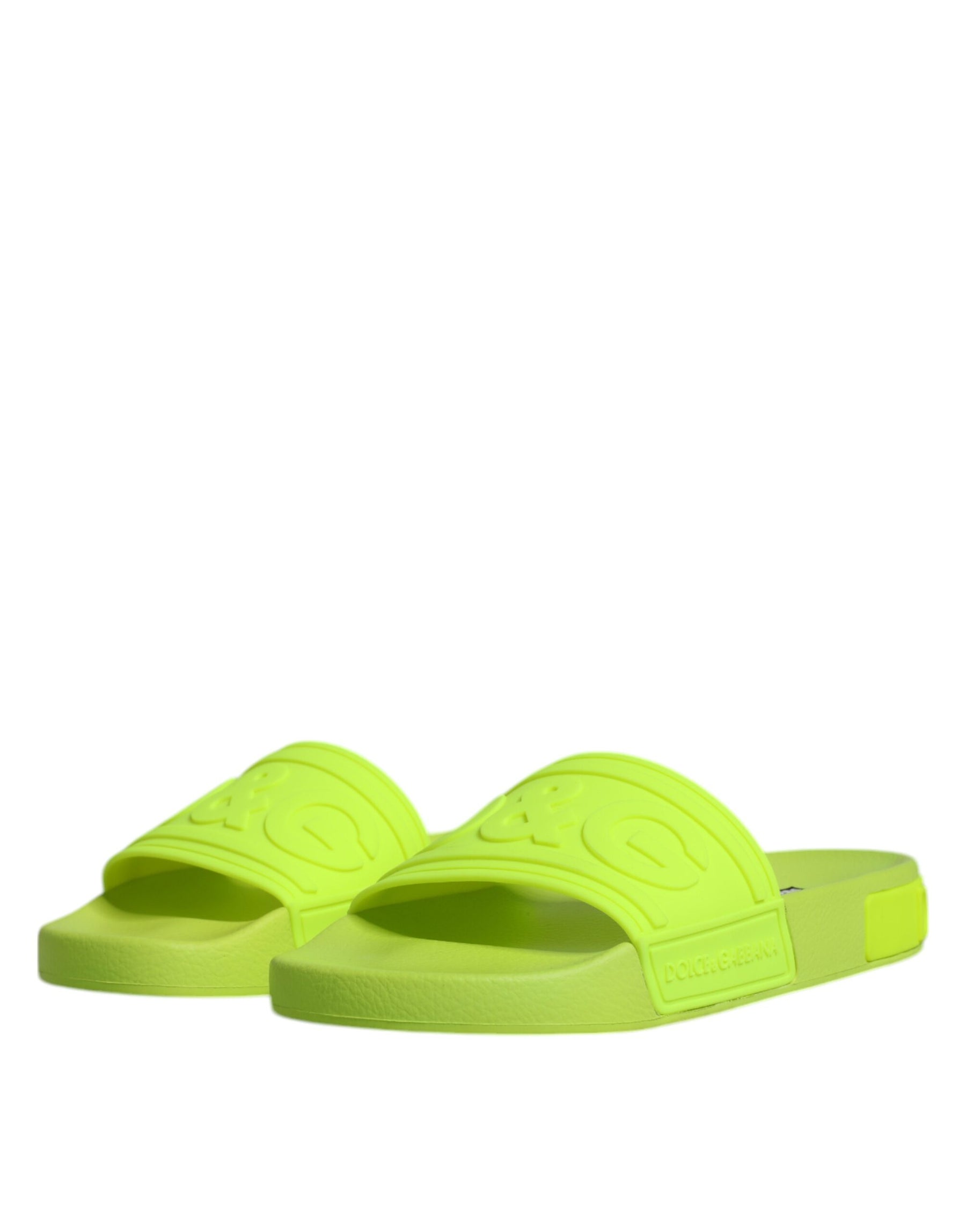 Dolce & Gabbana Green Rubber Slides Sandals Beachwear Shoes | Regal Royce