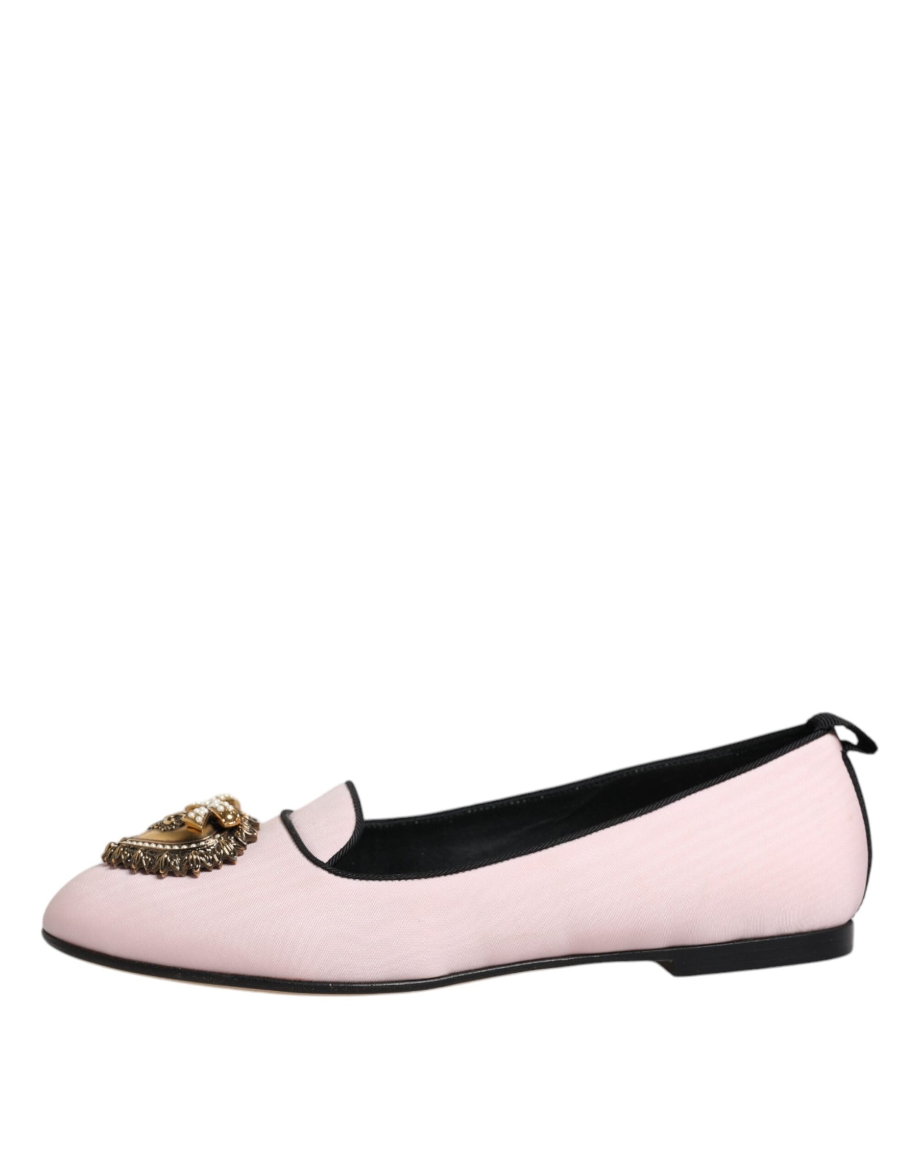 Dolce & Gabbana Light Pink Velvet Slip On Loafers Flats Shoes | Regal Royce