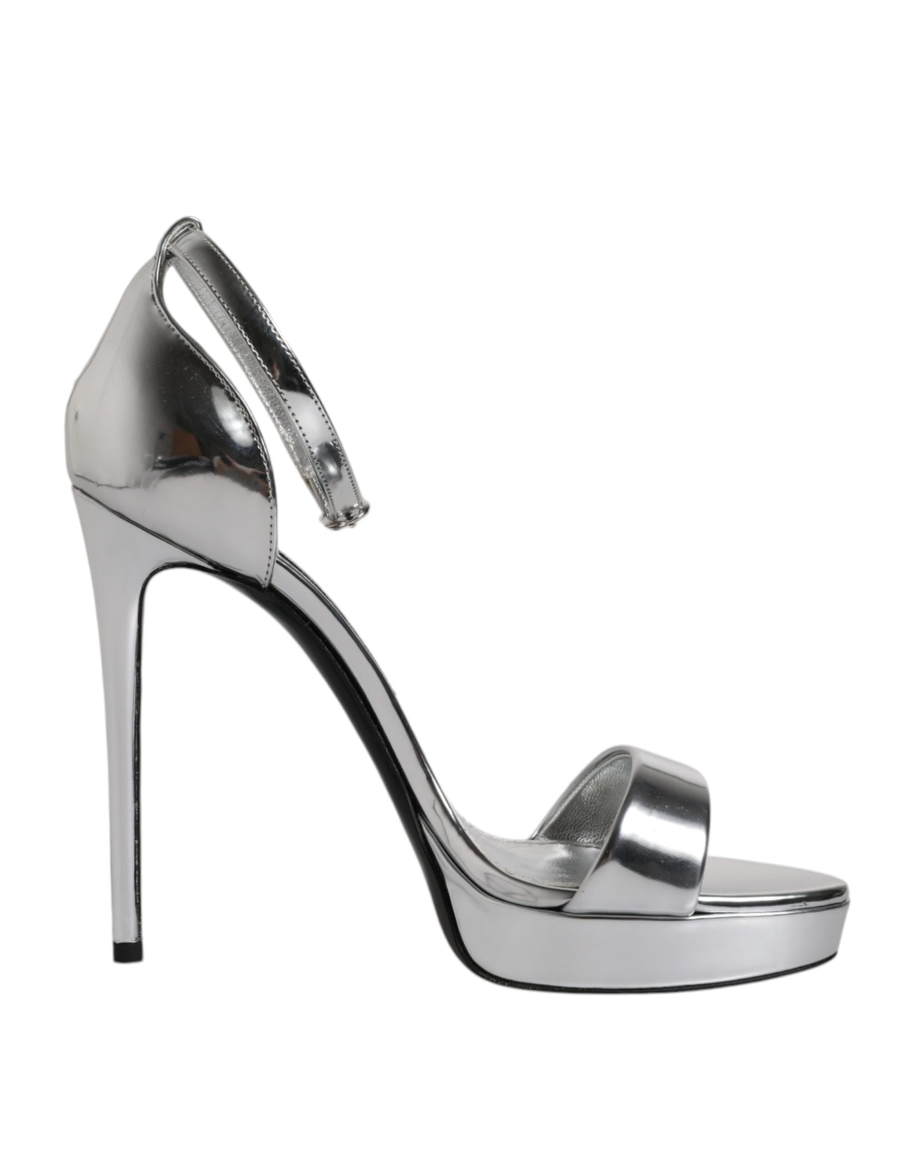 Dolce & Gabbana Silver KEIRA Heels Ankle Strap Sandals Shoes | Regal Royce