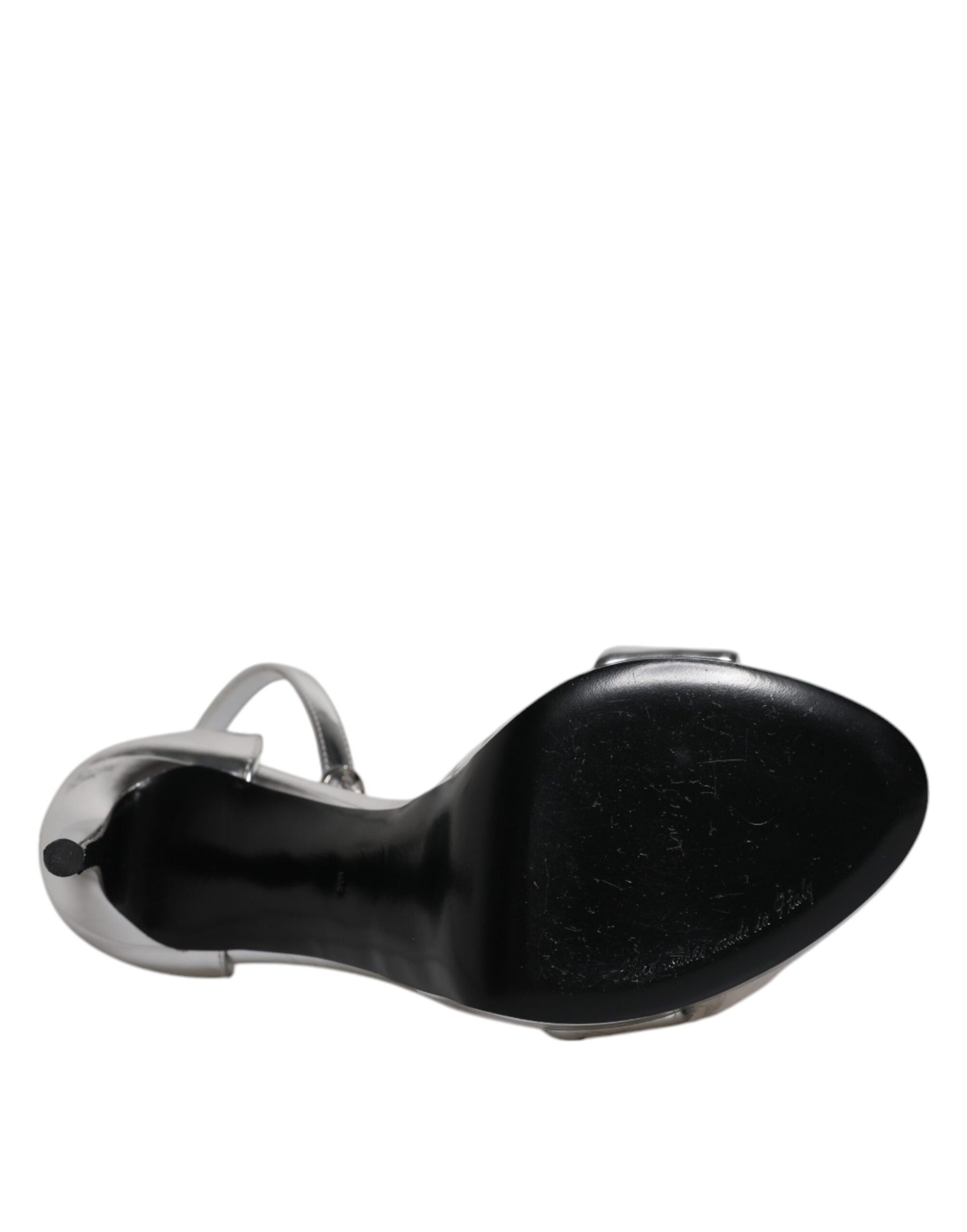 Dolce & Gabbana Silver KEIRA Heels Ankle Strap Sandals Shoes | Regal Royce