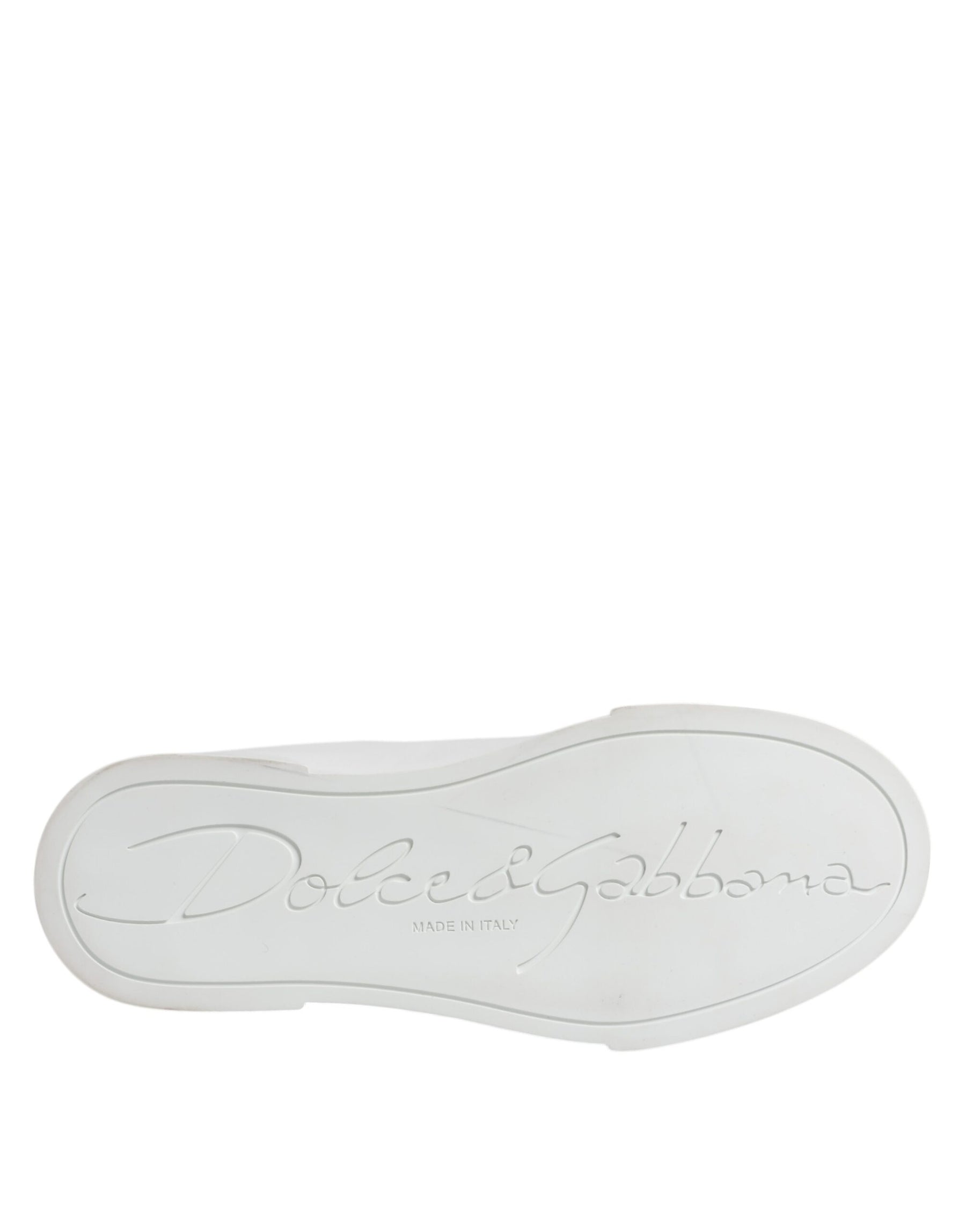 Dolce & Gabbana White Leather Classic Low Top Sneakers Shoes | Regal Royce