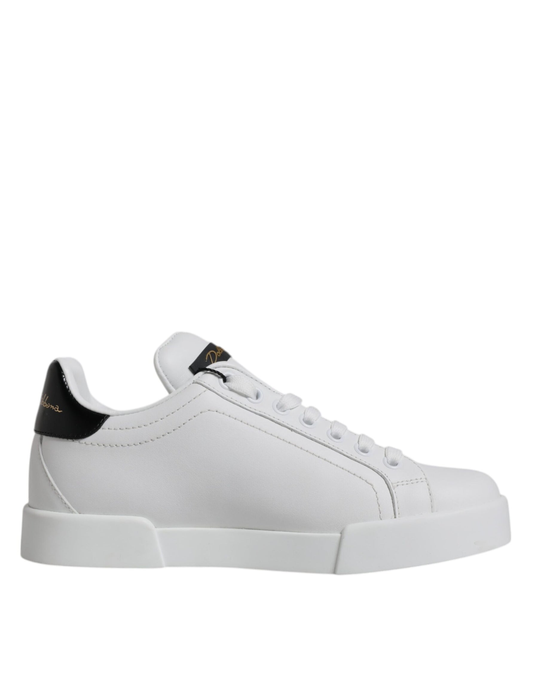 Dolce & Gabbana White Leather Classic Low Top Sneakers Shoes | Regal Royce