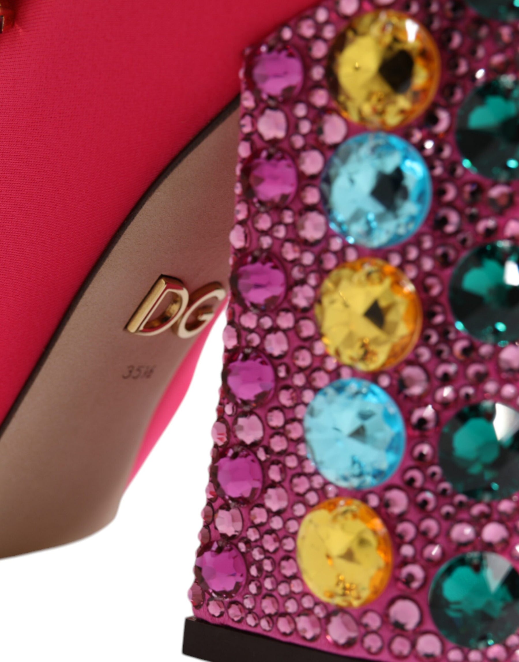 Dolce & Gabbana Pink Nylon Crystal Vally High Boots Shoes | Regal Royce