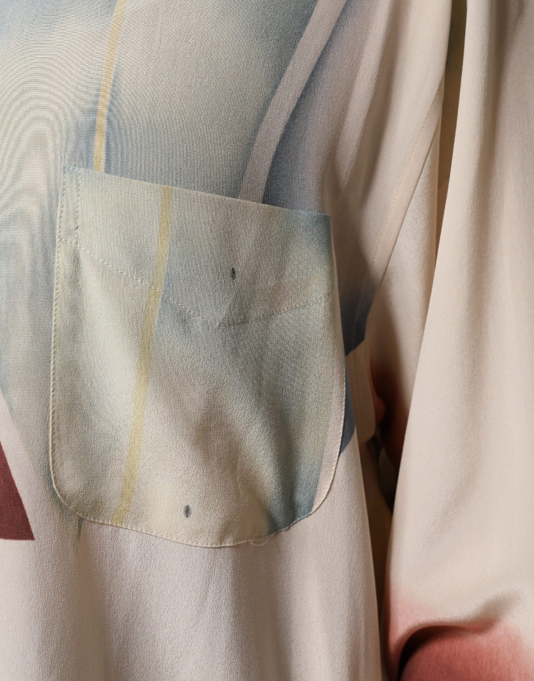 Etro Beige Printed Collared Buttoned Long Sleeves Blouse Top | Regal Royce