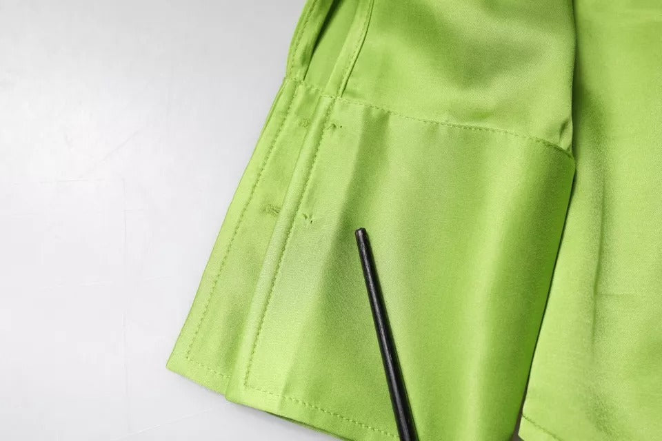 Patrizia Pepe Green Viscose Long Sleeves Collared Blouse Top | Regal Royce