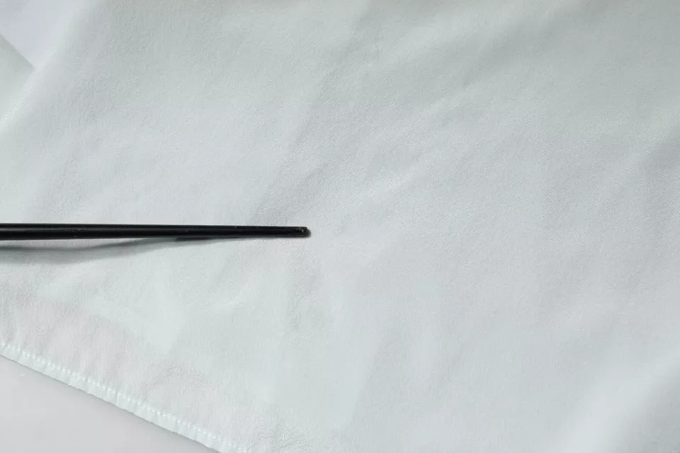 Ballantyne Light Blue Silk Ascot Collared Long Sleeves Top | Regal Royce