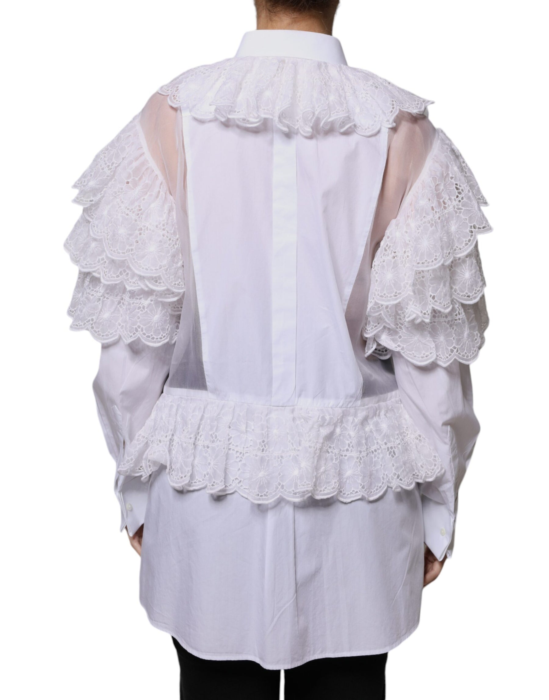 Dolce & Gabbana White Cotton Poplin Shirt Dress Blouse Top | Regal Royce