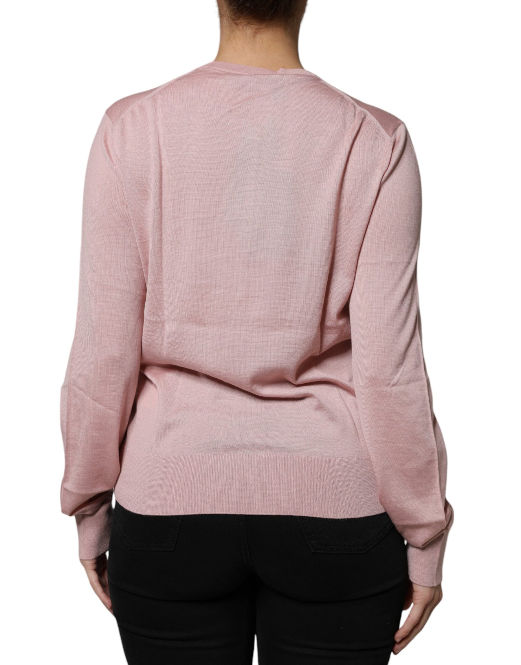 Dolce & Gabbana Pink Wool Knit Button Down Cardigan Sweater | Regal Royce
