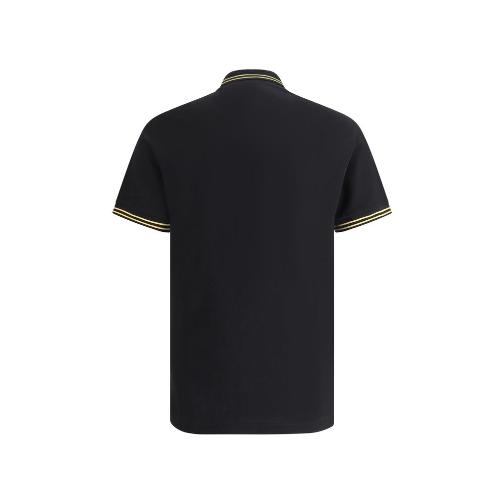 Versace Black Cotton Polo Shirt | Regal Royce