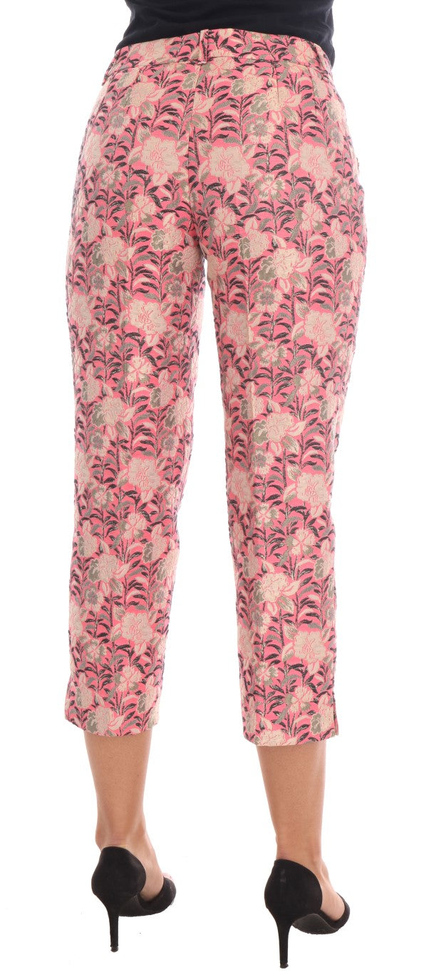 Dolce & Gabbana Pink Floral Brocade Capri Pants | Regal Royce