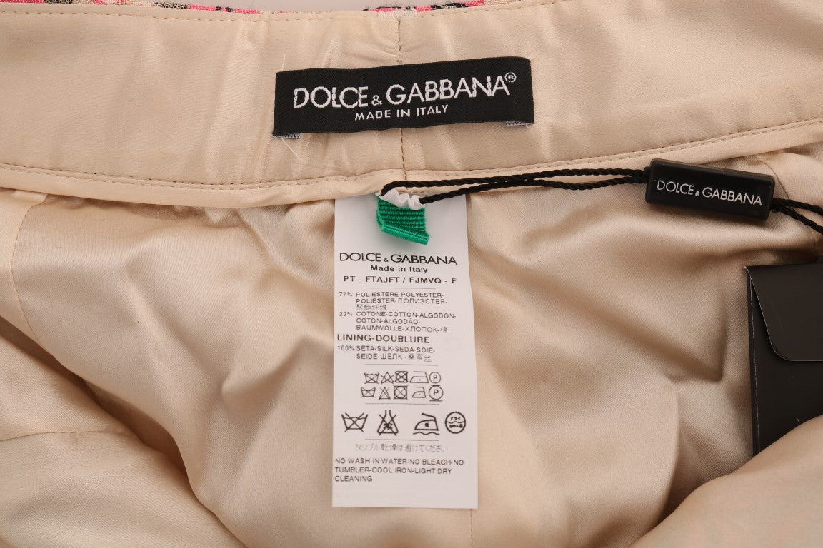 Dolce & Gabbana Pink Floral Brocade Capri Pants | Regal Royce
