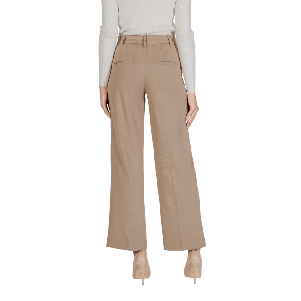 Street One Beige Viscose Casual Pants | Regal Royce