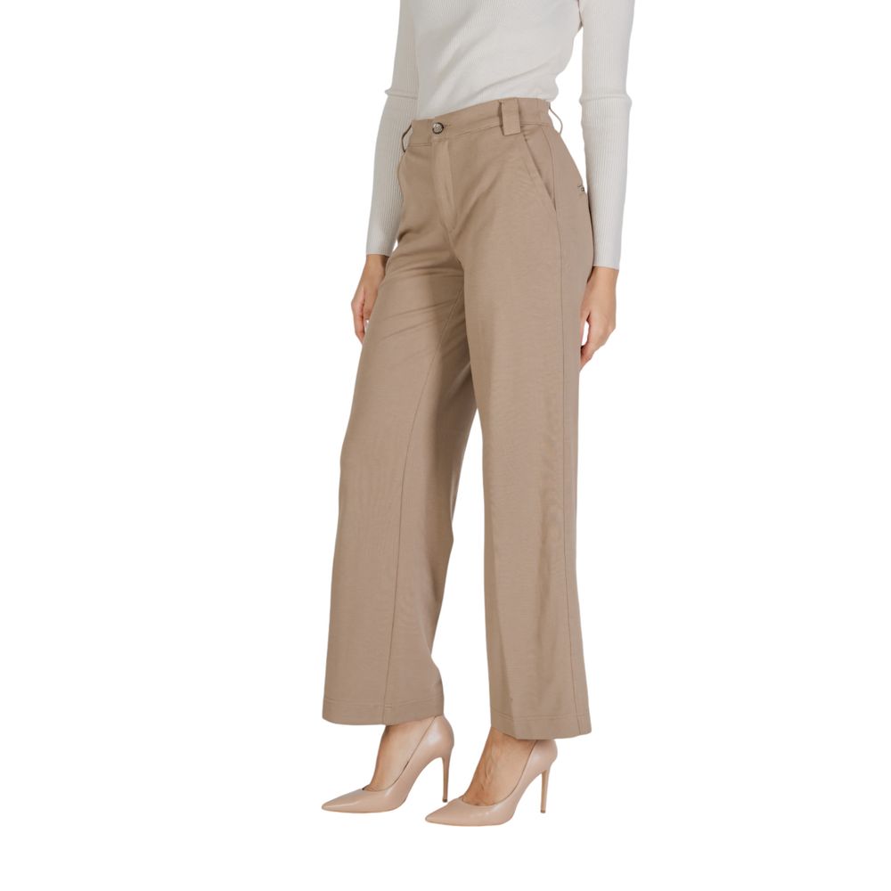 Street One Beige Viscose Casual Pants | Regal Royce