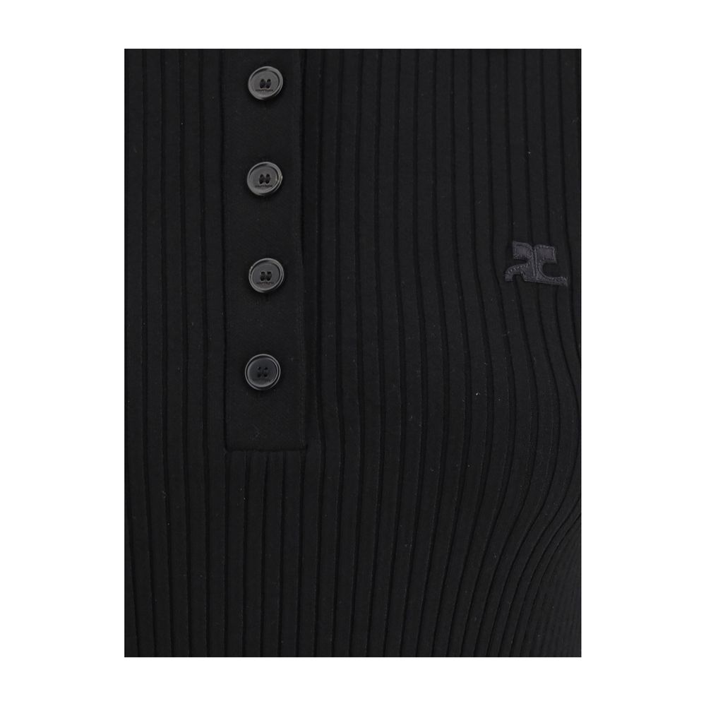 Courrèges Black Viscose Polo Shirt | Regal Royce