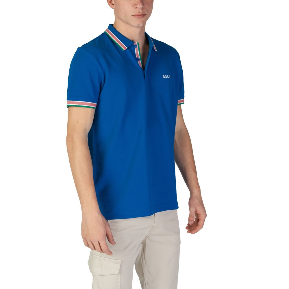 Hugo Boss Blue Cotton Polo Shirt | Regal Royce
