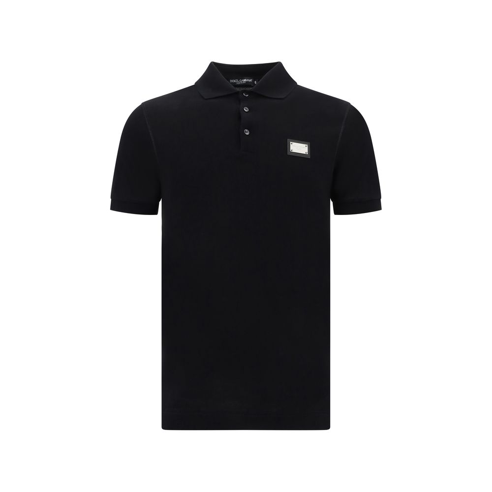 Dolce & Gabbana Black Cotton Polo Shirt | Regal Royce