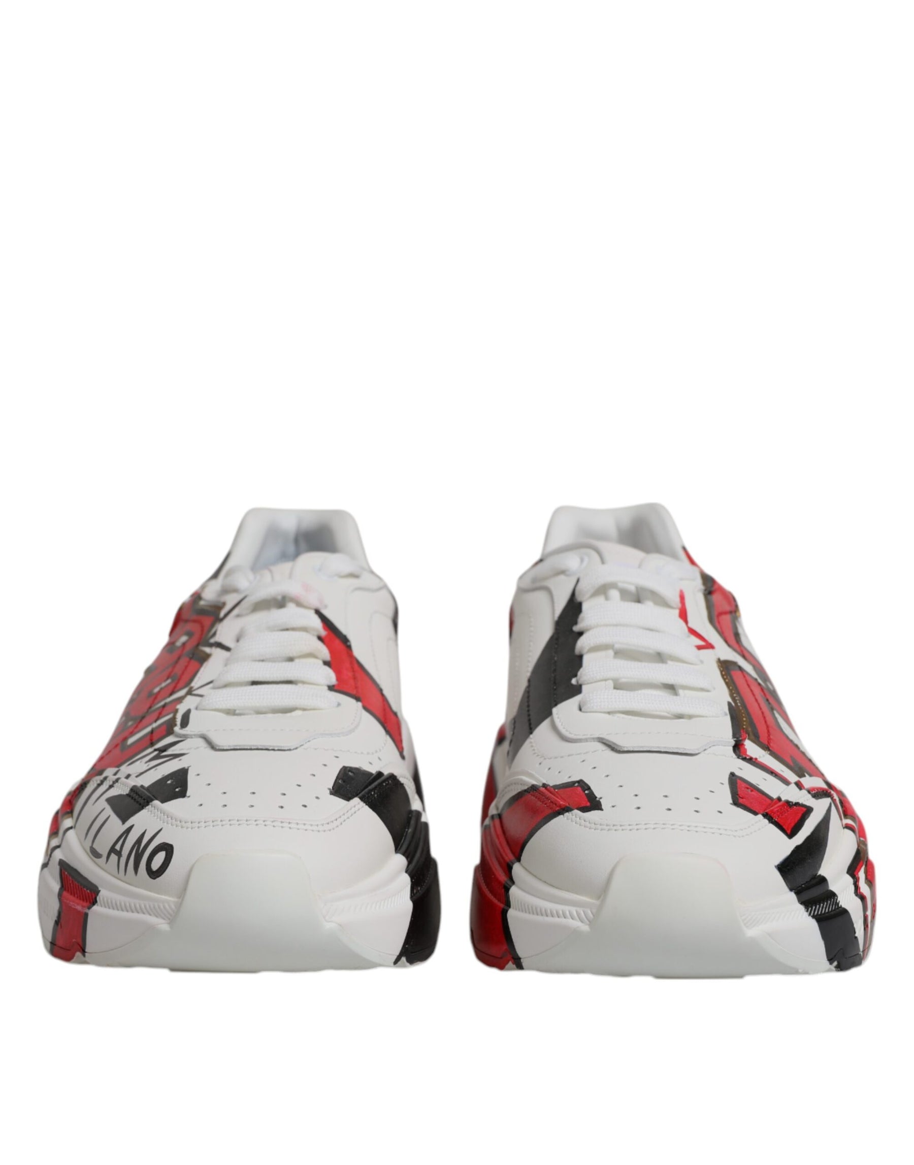 Dolce & Gabbana White Daymaster Hand Painted Sneakers Shoes | Regal Royce