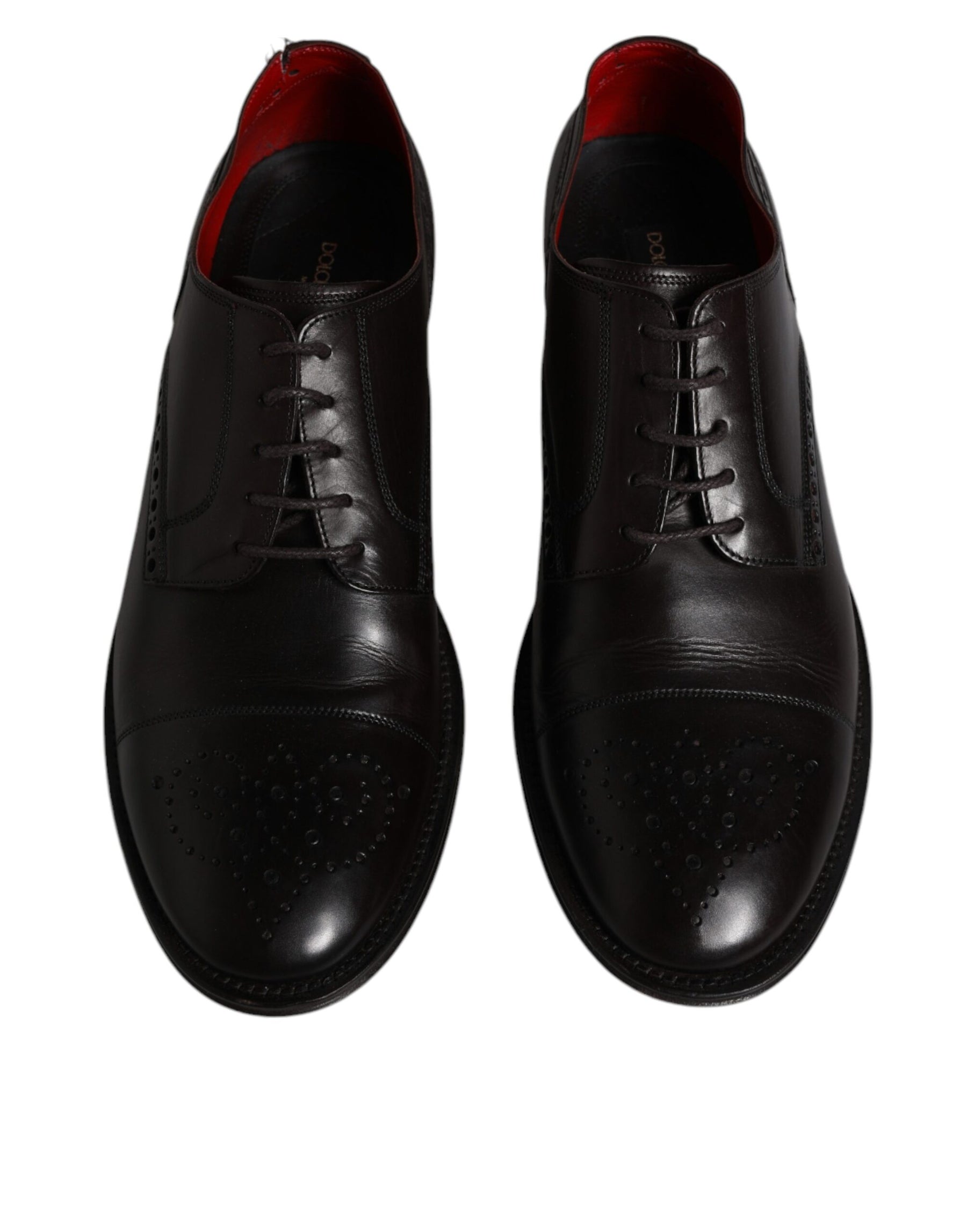 Dolce & Gabbana Black Calfskin Leather Derby Men Dress Shoes | Regal Royce