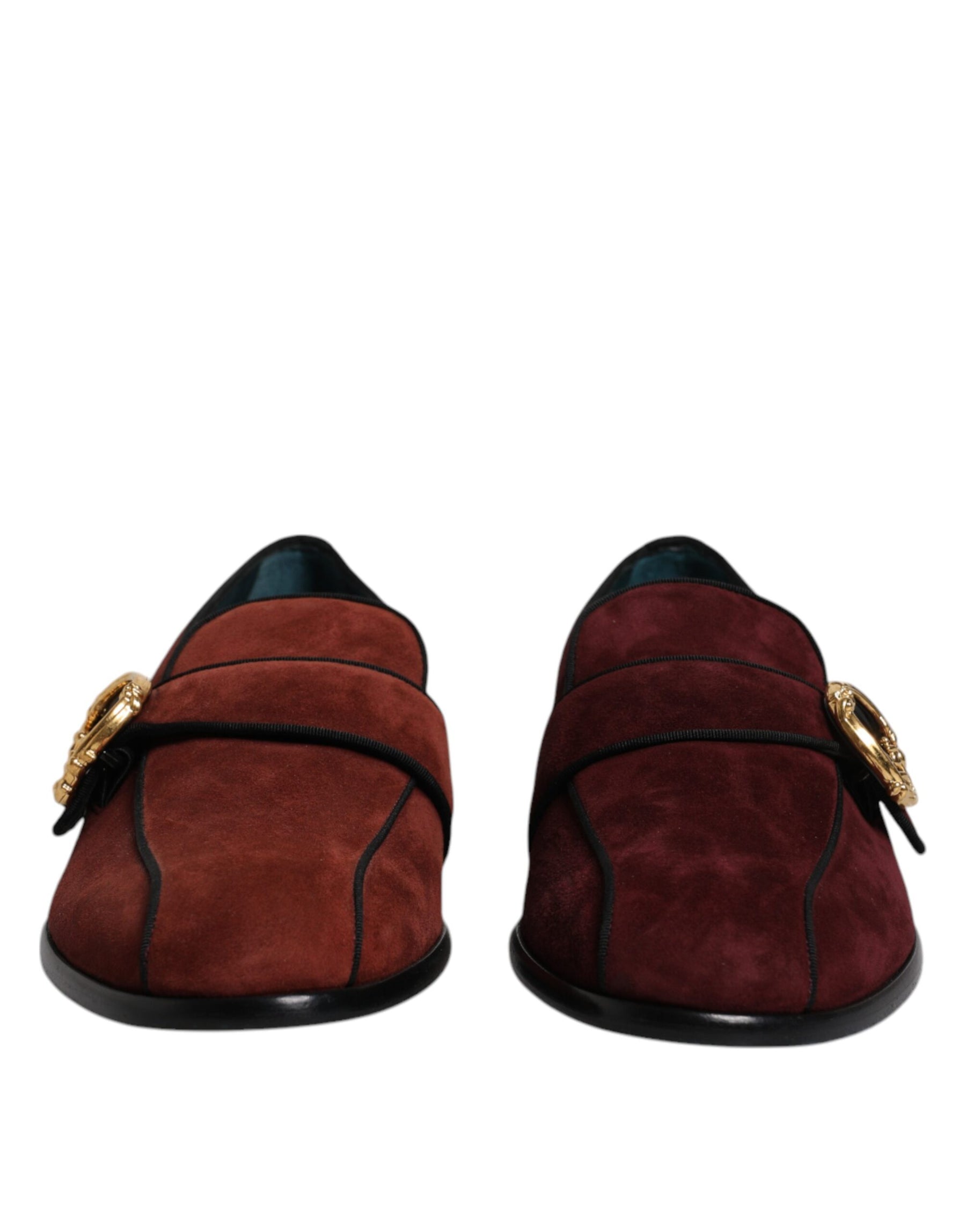 Dolce & Gabbana Bordeaux Suede Loafers Formal Men Dress Shoes | Regal Royce