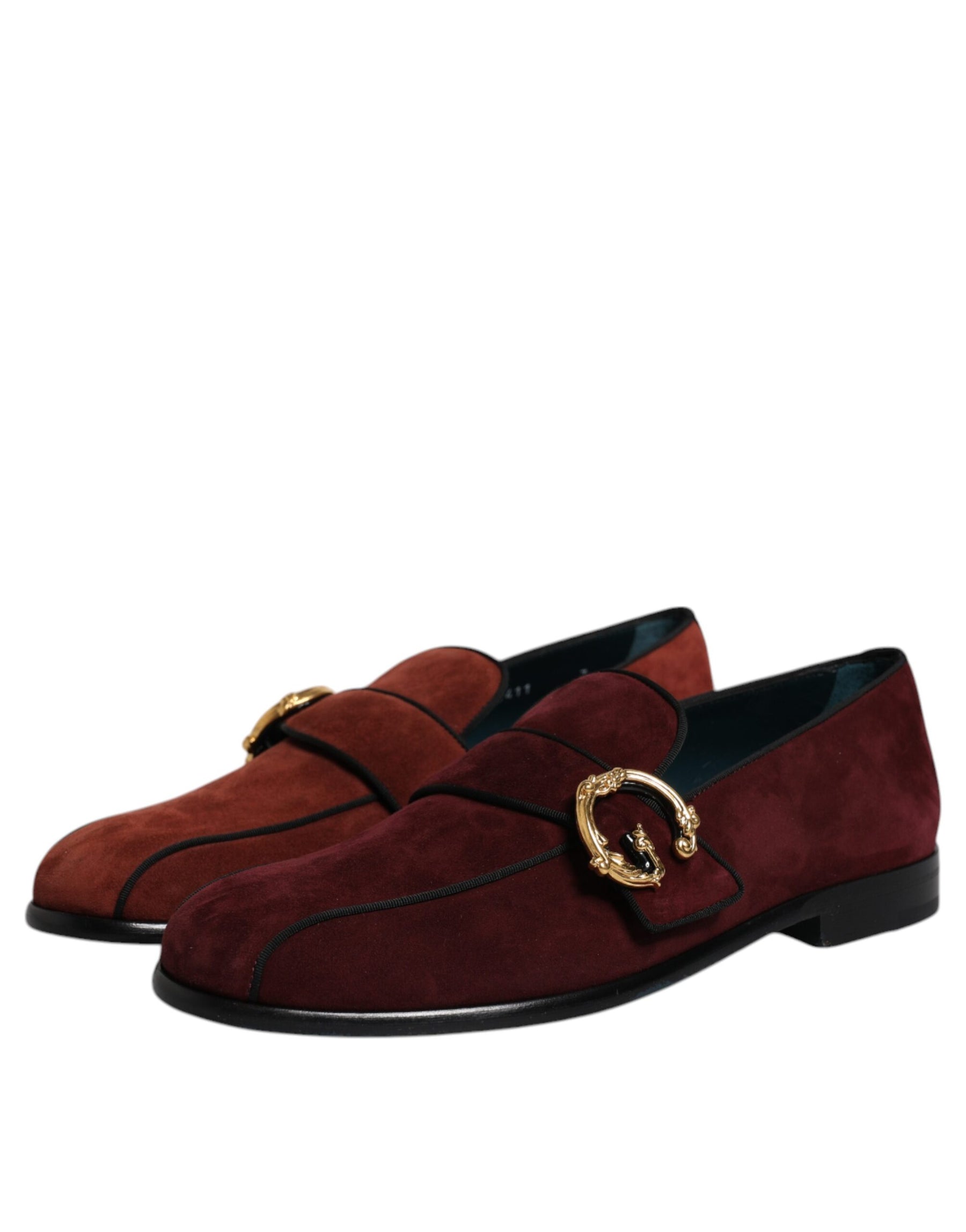 Dolce & Gabbana Bordeaux Suede Loafers Formal Men Dress Shoes | Regal Royce