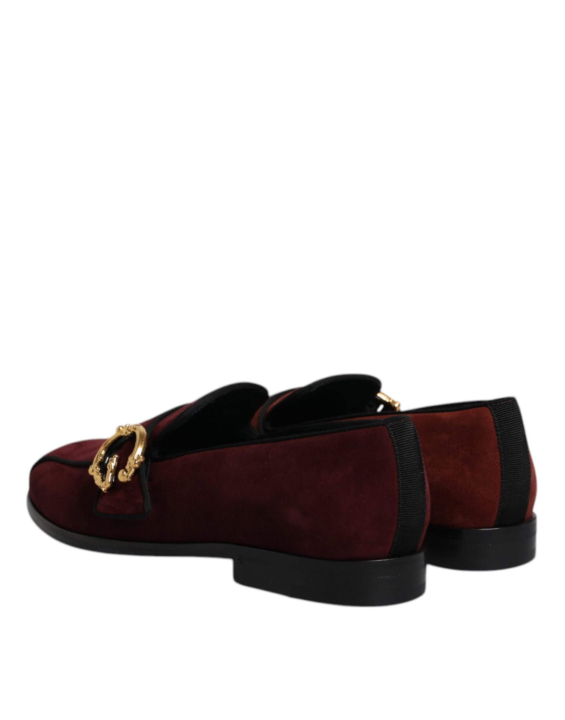 Dolce & Gabbana Bordeaux Suede Loafers Formal Men Dress Shoes | Regal Royce