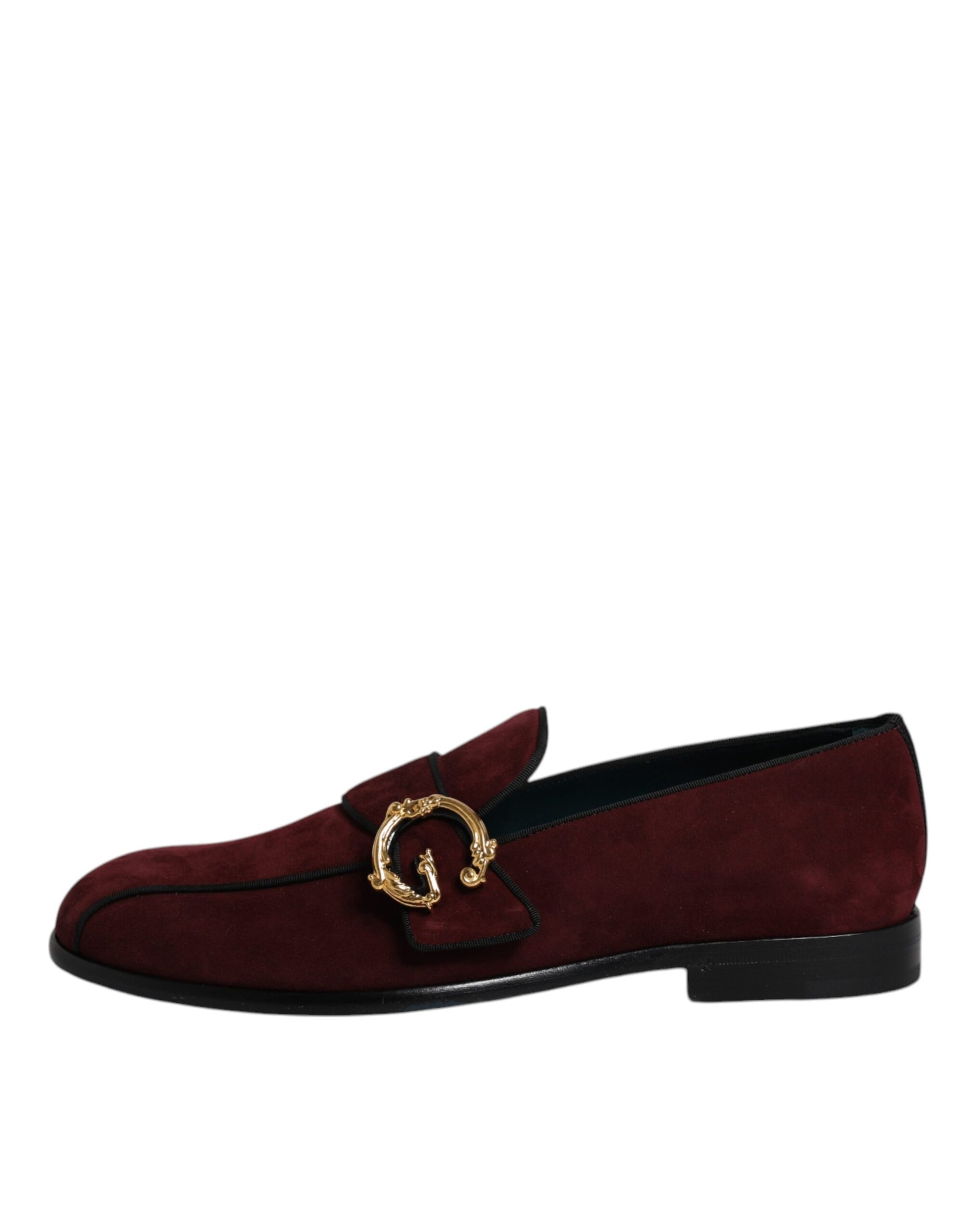 Dolce & Gabbana Bordeaux Suede Loafers Formal Men Dress Shoes | Regal Royce