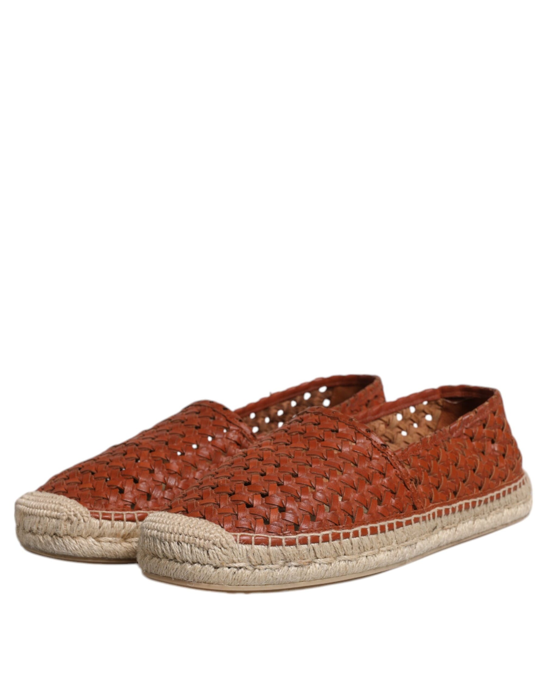 Dolce & Gabbana Maroon Woven Leather Men Espadrille Shoes | Regal Royce