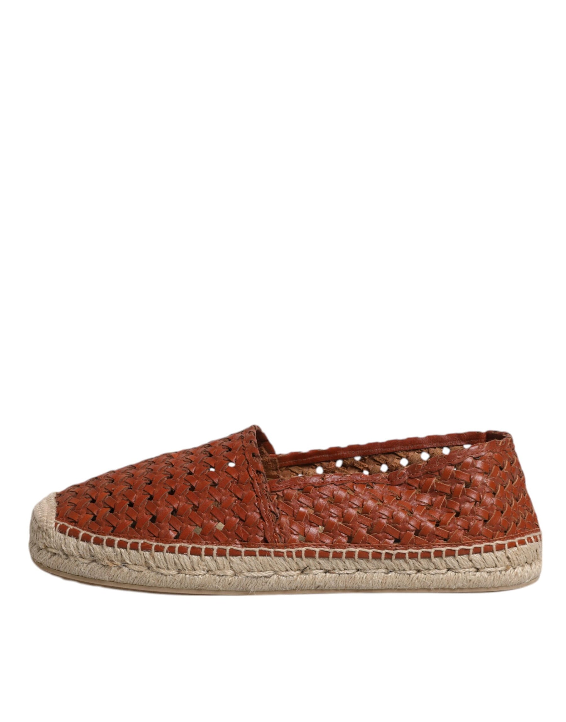 Dolce & Gabbana Maroon Woven Leather Men Espadrille Shoes | Regal Royce