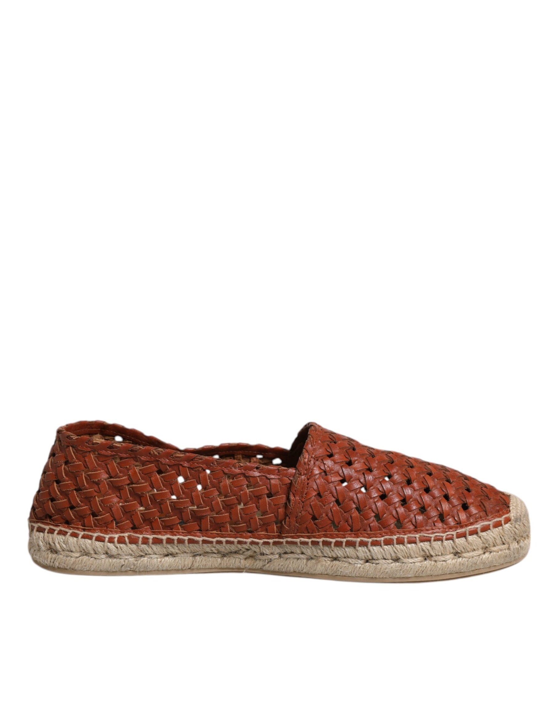 Dolce & Gabbana Maroon Woven Leather Men Espadrille Shoes | Regal Royce