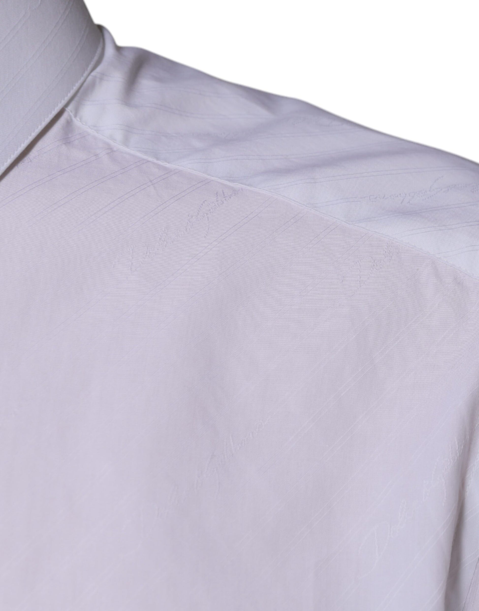 Dolce & Gabbana White Cotton Long Sleeve MARTINI Dress Shirt