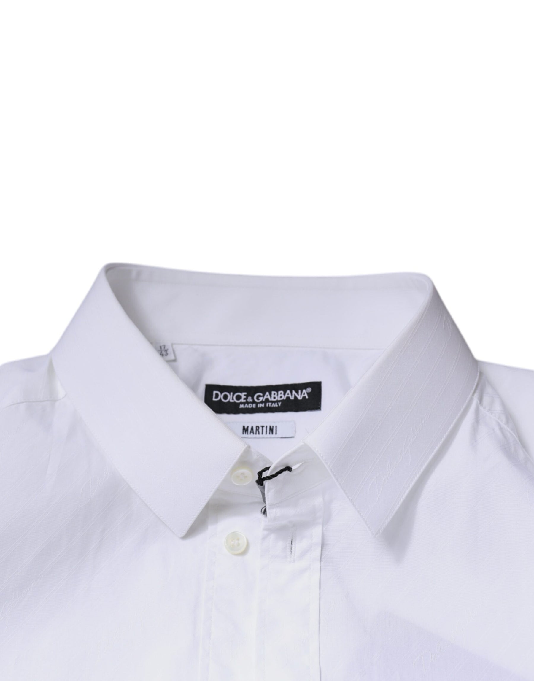 Dolce & Gabbana White Cotton Long Sleeve MARTINI Dress Shirt | Regal Royce
