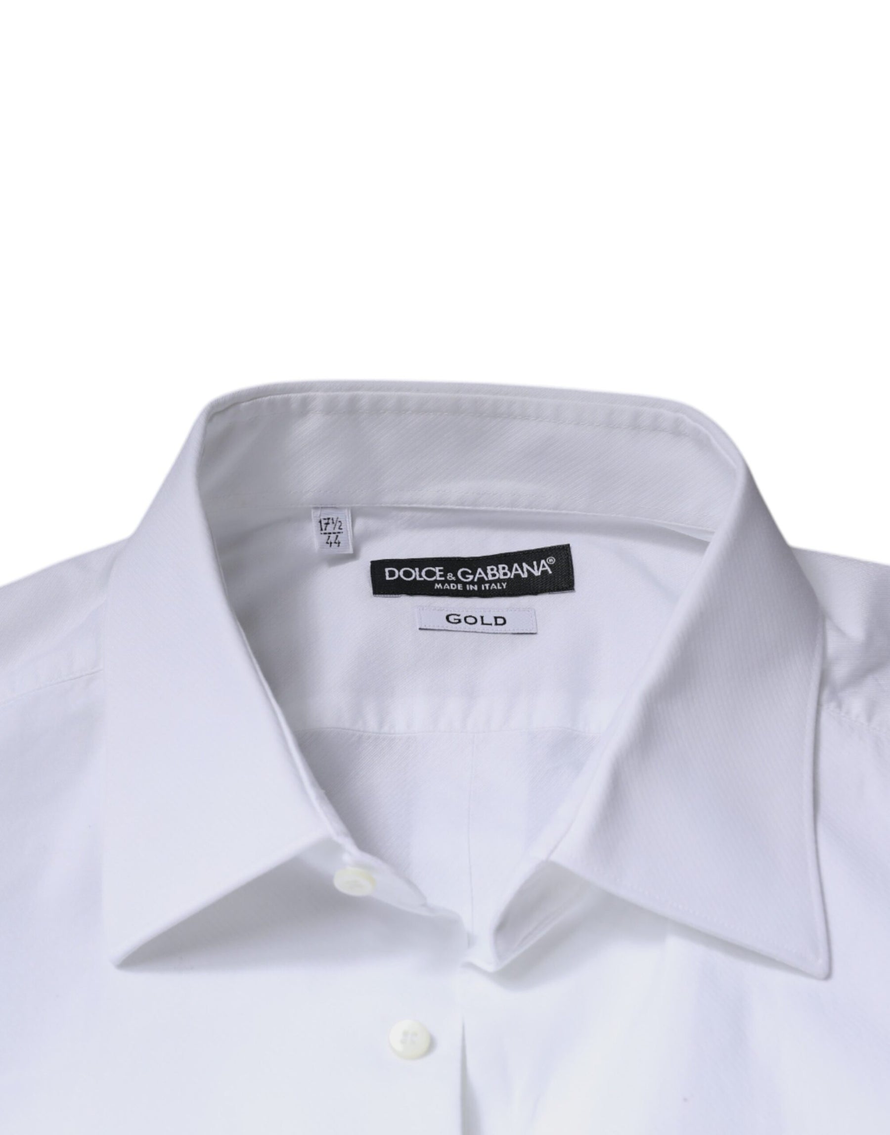 Dolce & Gabbana White Bib Cotton Poplin GOLD Formal Shirt | Regal Royce