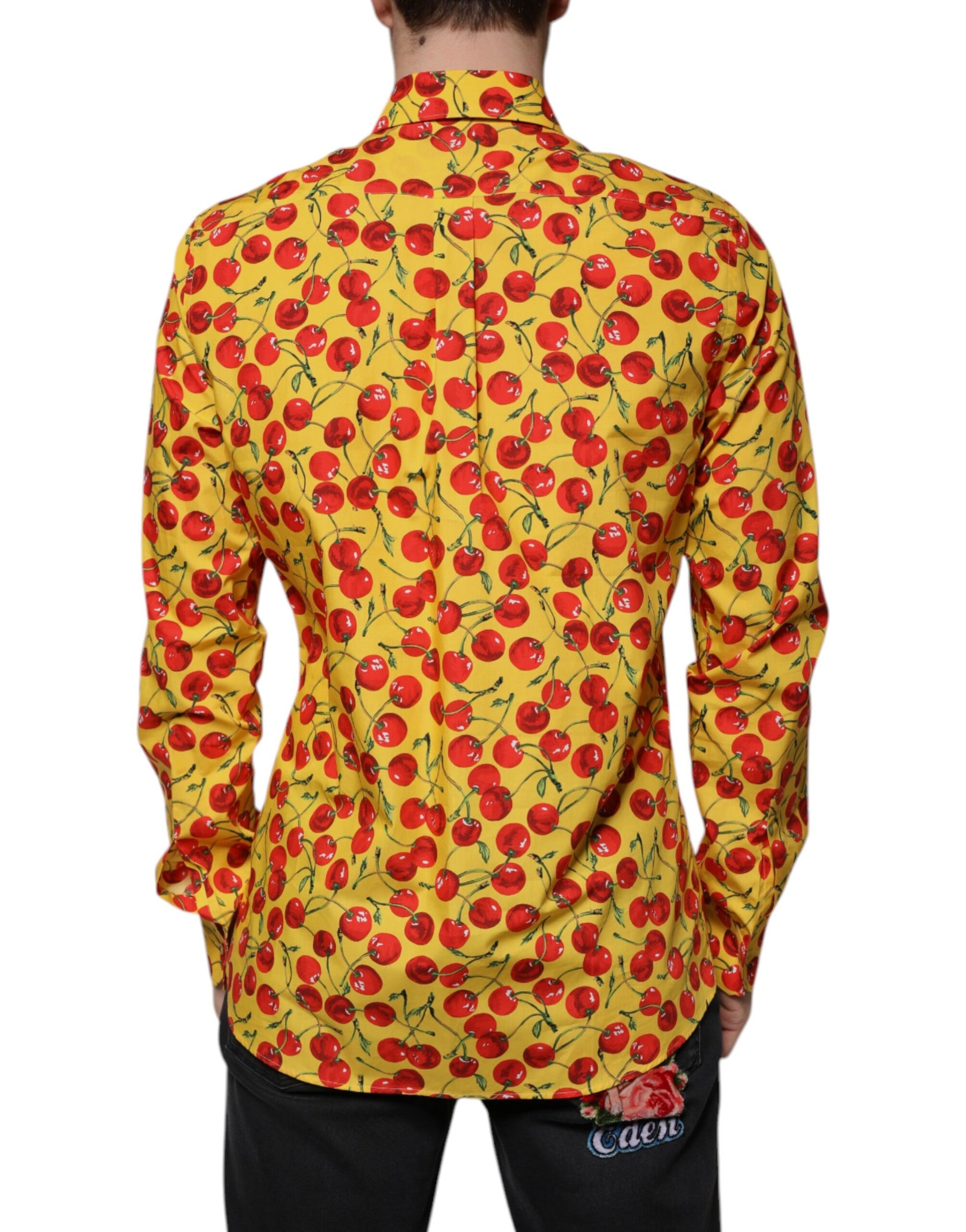 Dolce & Gabbana Yellow Cherry Cotton MARTINI Dress Shirt | Regal Royce