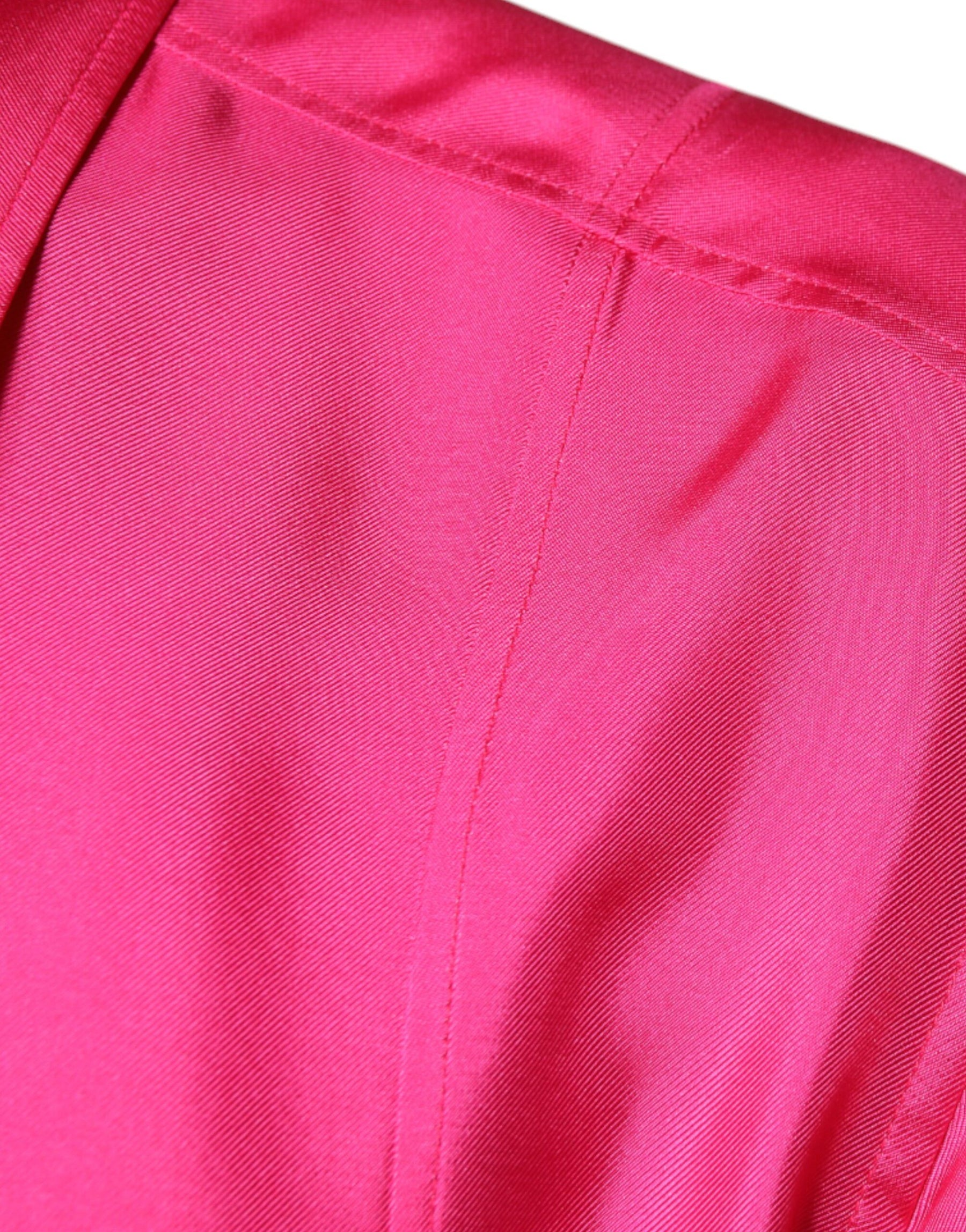 Dolce & Gabbana Pink Silk Collared Button Down Men Shirt | Regal Royce